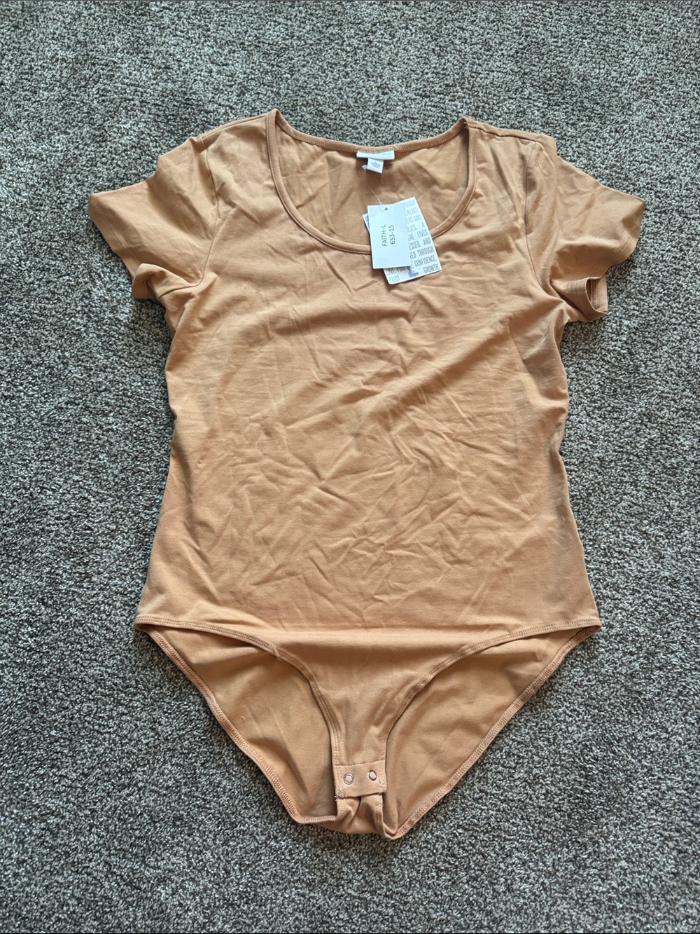 LuLaRoe Short Sleeve Bodysuit in Camel Tan